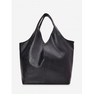 Business Big Solid Single Shoulder Bag - Black