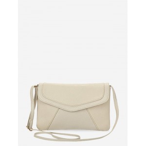 Brief Style Solid Color Crossbody Bag - Warm White