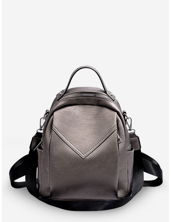 Chevron Design Mini Backpack - Gray Cloud