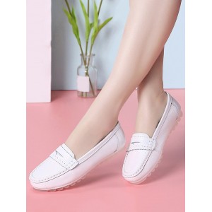 Comfortable Slip On Flat Nurse Shoes - White Eu 38