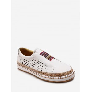 Colorful Band Slip On Flat Shoes - White Eu 42