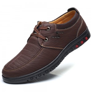 Casual Genuine Leather Shoes for Men - Dark Khaki 40