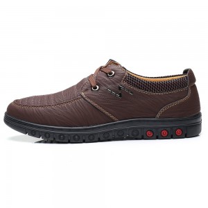 Casual Genuine Leather Shoes for Men - Dark Khaki 40
