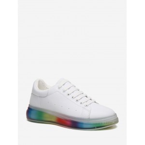 Colorful Gradient Sole Low Top Skate Shoes - White Eu 39