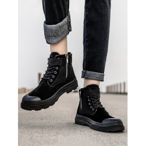 Buckle Strap Cargo Ankle Boots - Black Eu 41