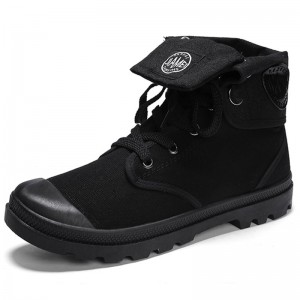 Men Stylish Wear-resistant Solid Leisure High-top Boots - Black Eu 41