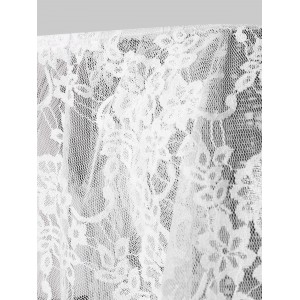Bare Shoulder Fold Over Lace Dress - White M