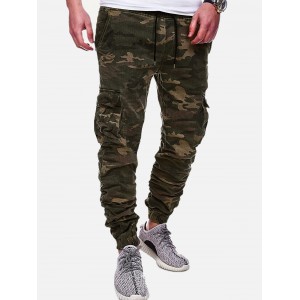 Casual Camouflage Printed Drawstring Jogger Pants - Acu Camouflage L