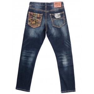 A LA MASTER Fashion Comfortable Jeans for Men - Deep Blue 34