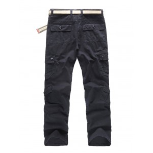 Casual Wear Resistant Cotton Work Pants for Men - Black 36