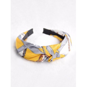 Classic Pattern Print Hairband - Yellow