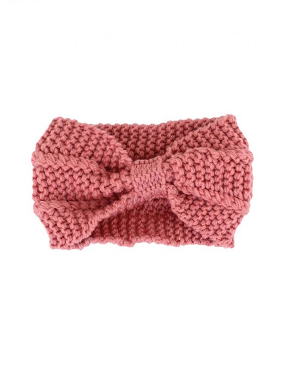Bowknot Knitted Hair Band - Pink